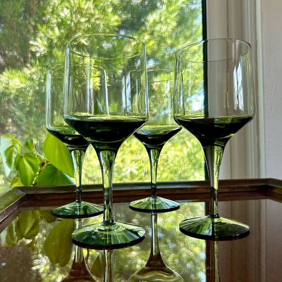 Orrefors Rhapsody Mid Century Smoke Crystal Wine Glasses set of 4 - Picture 1 of 12
